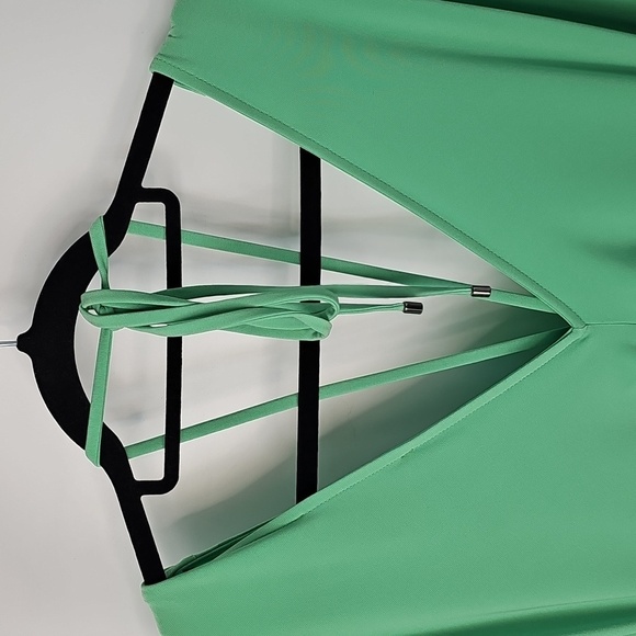 WHBM Lush Jade Rusched Front & Back Flowy Whimsy Flutter Dainty Dress Sz:Large - Picture 12 of 16